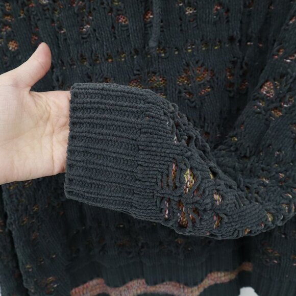 POL Chunky Distressed Sweater Womens S Purple Grunge Boho Normcore Hooded - Picture 5 of 16